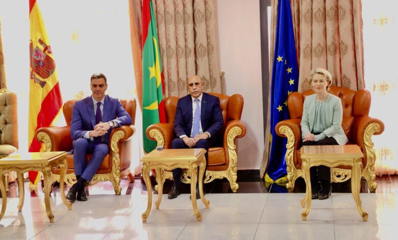 رئيس الحكومة الإسبانية ورئيسة المفوضية الأوروبية يبدآن جولة زيارات رسمية في موريتانيا